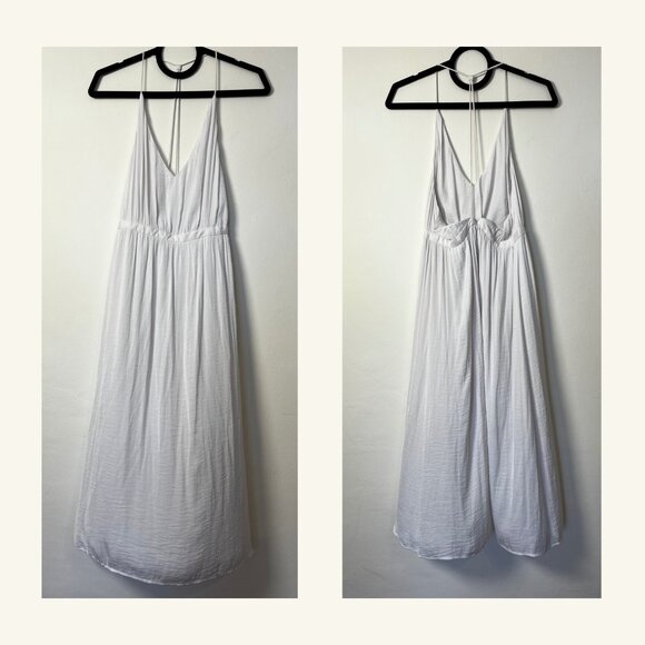 β¨ Urban Outfitters x Kimchi Blue Flowy Silvery-White Satin Midi Dress β Size 4 - Picture 5 of 12